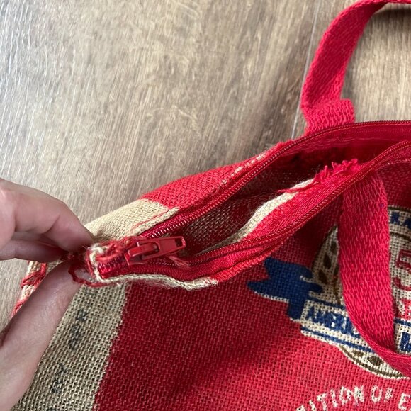 Handmade Burlap Royal Basmati Rice Sack Upcycle Tote - Picture 4 of 6